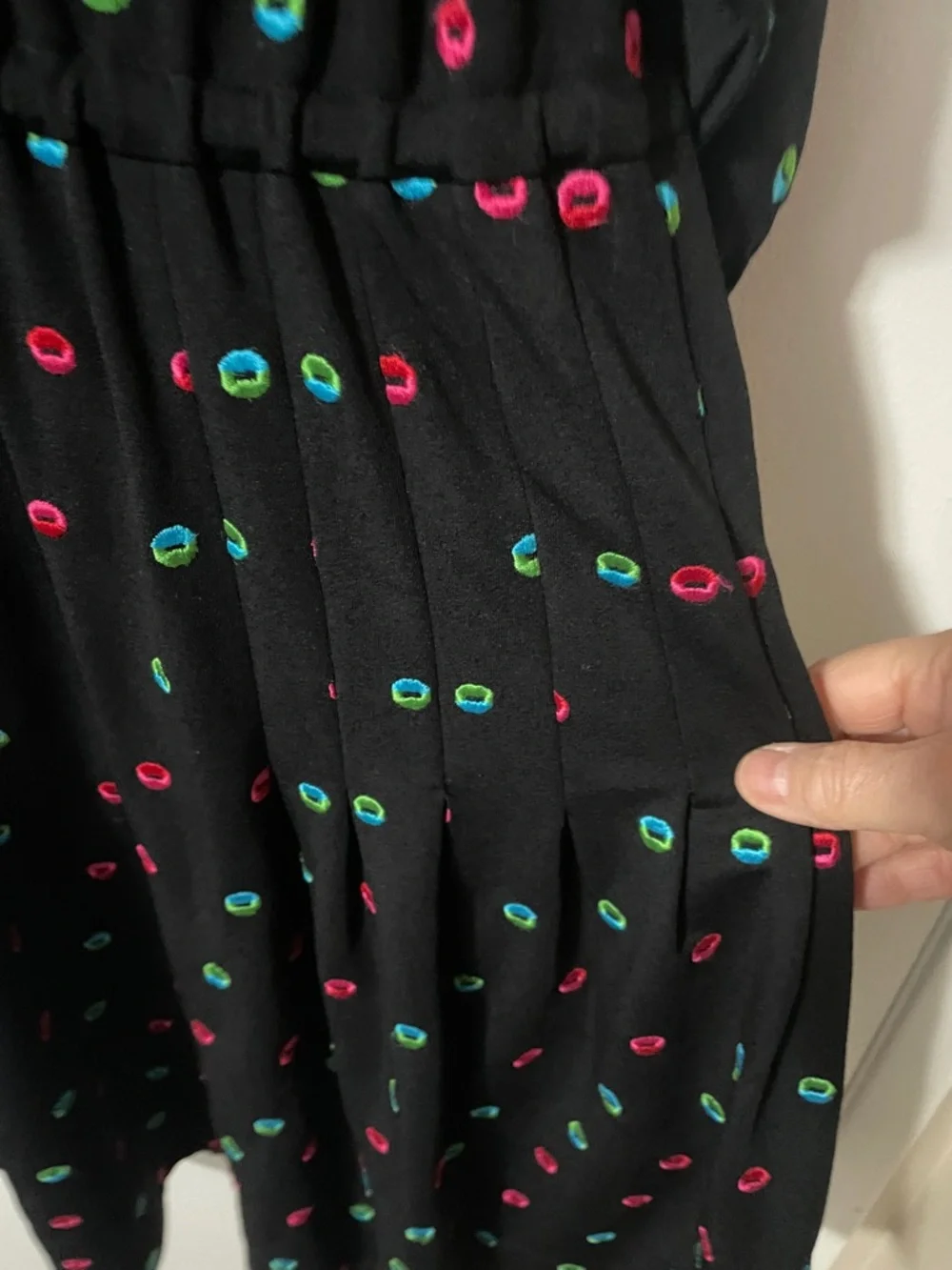 Marc by Marc Jacobs Black Dress with Embroidered Dots Size Medium - Picture 7 of 13